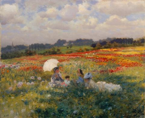 Giuseppe De Nittis, "Nei campi intorno a Londra" (1875 ca.)