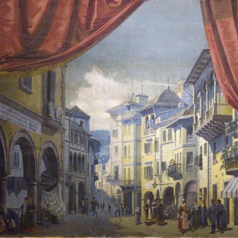 L'antico sipario del Teatro Galletti di Domodossola (1882)